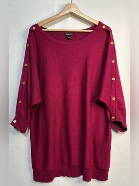 5 for $25🔥By Design Magenta Pullover Sweater Blouse 1X